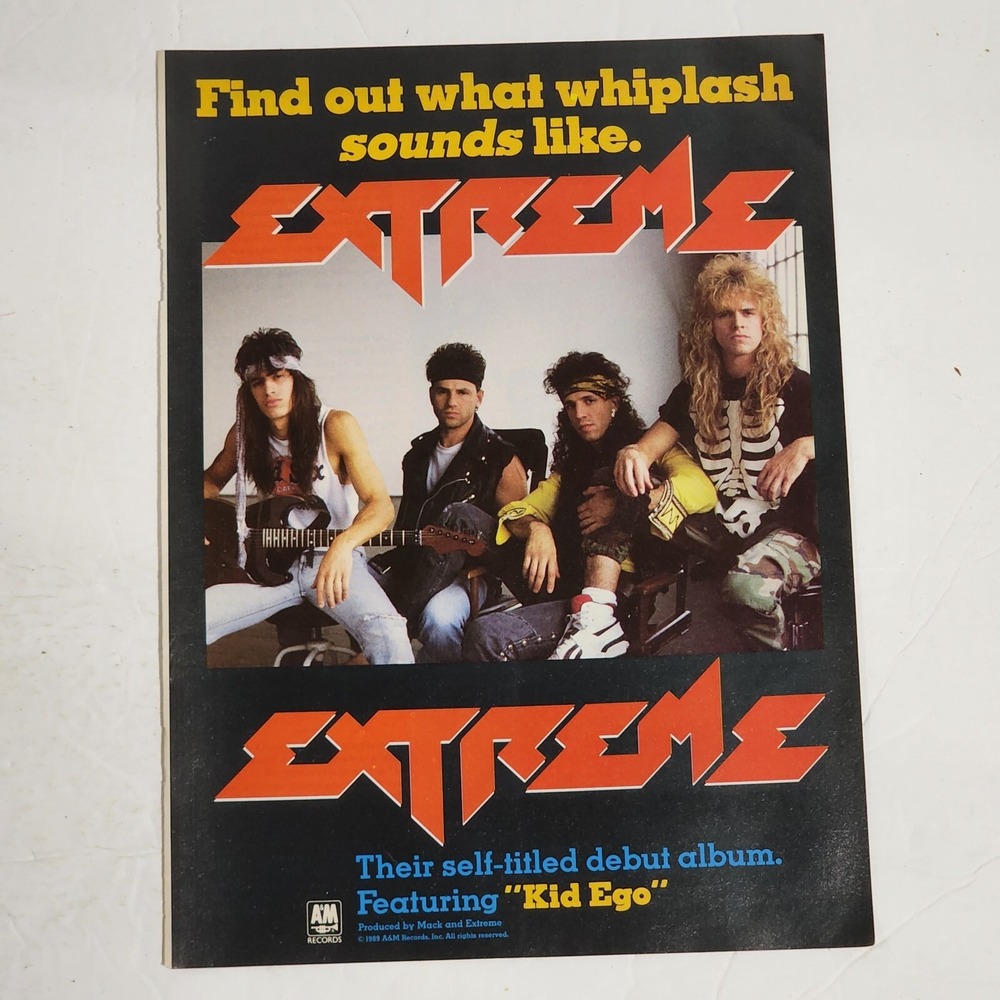 Vintage 1990 Extreme Debut Album Print Ad A&M Records Clipping 8x10 Rock Music